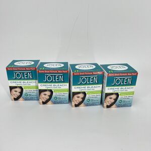 Lot of 4 JOLEN Creme Bleach Original Formula Lightens‎ Dark Hair Mix Cup 1.2 oz